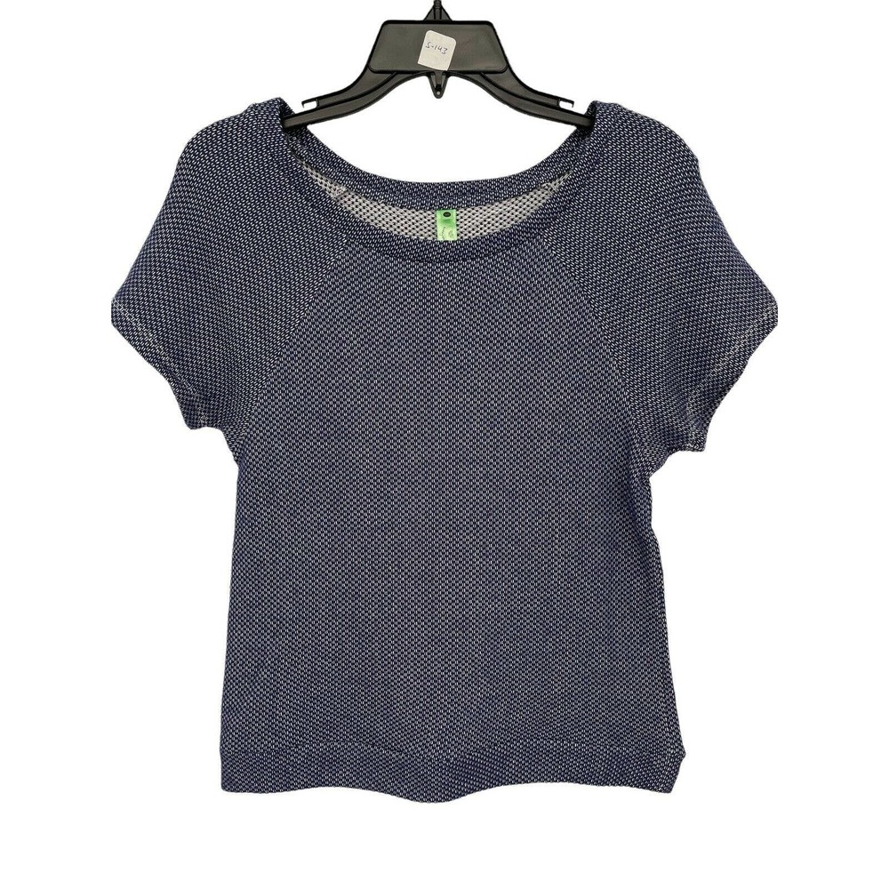Honeydew Blue Ribbed Short Sleeve Top Size Small Summer